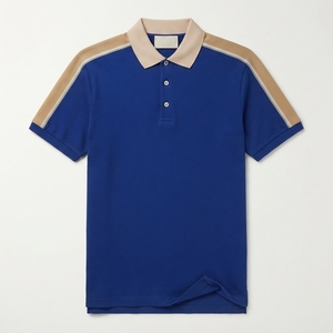Camisa de Hombre Transpirable con Paneles en Contraste, de Punto, Manga Corta, Cuello con Botones, Estilo Casual, con Logotipo Personalizado - Product Image 1