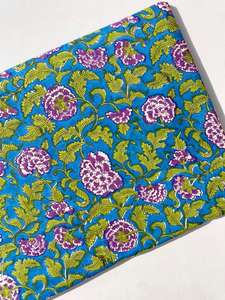 Tissu en coton naturel imprimé à la main en Inde, doux, respirant et écologique, pour la confection de robes, la décoration intérieure et l'artisanat - Multicolore - Product Image 3