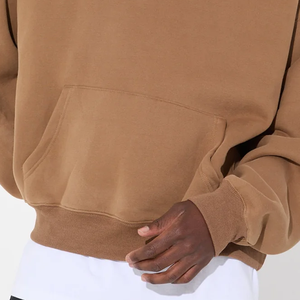 Sweat à capuche personnalisé OEM, le plus vendu, marque privée, coupe oversize, 100 % coton, tissu polaire, poche unie, personnalisable - Product Image 4