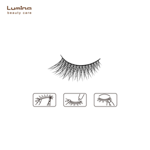 Pestañas Postizas Hechas a Mano de Algodón/Nailon/Fibra Sintética LE02 Reutilizables Autoadhesivas con Efecto 3D al por Mayor para Mayoristas en Línea - Product Image 3