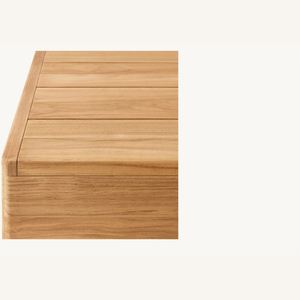 Table à manger en teck au design minimaliste moderne, meubles d'extérieur durables pour patio et jardin - Product Image 4