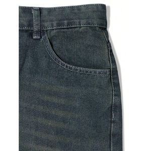 Jean en denim coupe droite texturé vert, style urbain, mode vintage rétro, pour toutes les saisons, éco-responsable - Product Image 3