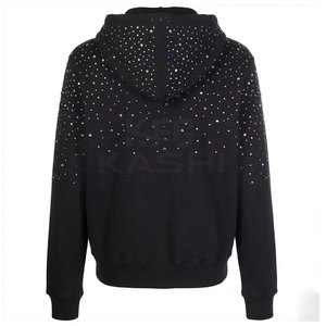 Nouvelle Arrivée : Sweat à Capuche Tendance en Polaire Mélange Coton Respirant et Écologique avec Strass – Idéal pour les Tendances Hivernales - Product Image 2