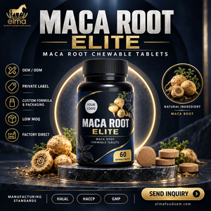 Suplemento de Extracto de Raíz de Maca Halal Elma Food, 60 Tabletas Masticables, Apoyo Energético para Hombres, Metabolismo, Circulación, GMP, HACCP - Product Image 1