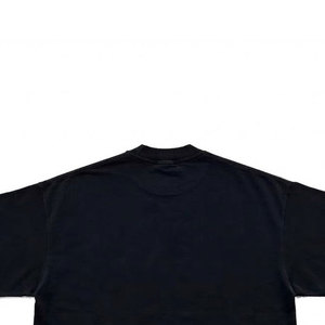 T-shirt noir pour homme, manches courtes, coupe classique, col rond, jersey tricoté, 100% coton, couleur unie, design vierge, personnalisable numériquement - Product Image 6