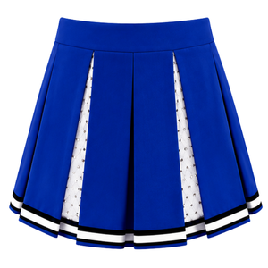 Falda Deportiva Plisada Azul Rey y Blanca para Mujer, Cintura Alta, Uniforme para Animadoras, Baile y Deportes - Product Image 2