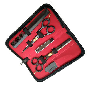 Tijeras de Barbero Profesionales de Acero Inoxidable con Hoja Recta, Mango Mediano y 30 Dientes para Uso Doméstico y en Salón, para Diestros - Product Image 5