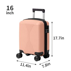 Set Valigie Trolley 5 in 1 di Lusso Vintage in PP, Leggere e alla Moda, Misure 12, 16, 20, 24, 28 Pollici, Colore Rosa, Senza Lucchetto Doganale TSA - Product Image 3