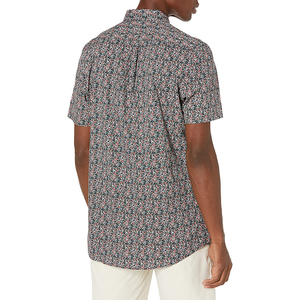 Chemise décontractée pour homme en popeline de polyester à imprimé floral de style hawaïen avec col rabattu, manches courtes, tissu respirant pour l'été - Product Image 2