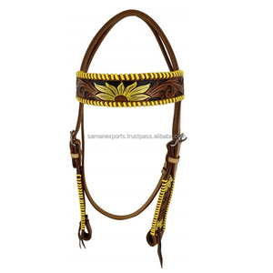 Hecho a mano de la mejor calidad de cuero de vaca occidental tallado pintado látigo puntada trabajo al por mayor suministro del fabricante - Product Image 3