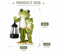 Solar-Frosch-Gartenfigur mit Licht, Niedliche Großäugige Mutter & Kind Frosch-Laterne, Dekorative Solar-Rasenlampe aus Kunstharz für Außenbereich