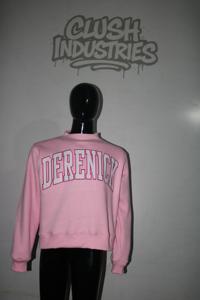 Sweat-shirt à col montant DERENICK PINK 100% BLANC avec broderie appliquée, col large, URBAN PRODUCTIONS - Product Image 6
