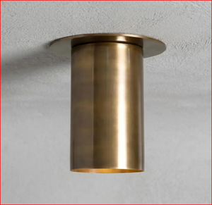 Spot de plafond en laiton de style Mid-Century, finition patine antique, montage encastré, éclairage directionnel moderne - Product Image 3