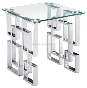 Tables consoles carrées élégantes en fer, finition dorée, écologiques, en stock, pour intérieurs modernes, grand grossiste Zahid Exports - Product Image 1