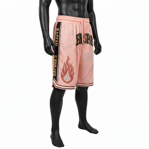 กางเกงบาสเก็ตบอลชาย ผ้าโพลีเอสเตอร์ตาข่ายน้ำหนักเบา แต่งแถบข้างตัดสี โลโก้ติดด้วยกาวร้อน เหมาะสำหรับออกกำลังกาย - Product Image 4