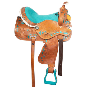 Silla de Montar Occidental de Cuero para Caballos, Cómoda, con Logotipo Personalizado, Sillas de Montar de Primera Calidad, Silla de Montar para Carreras - Product Image 4