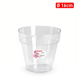 MACETA 16CM Pot de fleurs en plastique transparent élégant et stylé pour votre jardin intérieur - Product Image 3