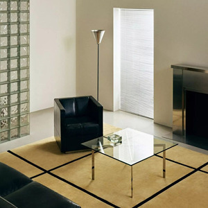 Handmade Wool Rug Luxury Bauhaus Grid Rug | Wholesale Architectural Design Rug | Modernist Linear Square Pattern Living Room Rug - Product Image 2