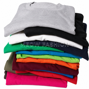 MEOW FASHION Camisetas Unisex de Algodón, Lote al por Mayor, Multicolor, Lisas, Ropa, Stock, Envío Inmediato - Product Image 1
