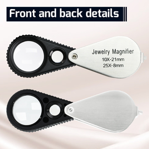 Professional 10X & 25X Dual Magnification Jeweler’s Loupe Stainless Steel Precision Inspection Tool Foldable Design - Product Image 6