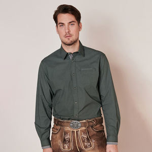 Stylish Men's Casual Shirts Long Sleeve <b>Check</b> Slim Fit Bavarian Dress Shirts Lederhosen Bavarian - Product Image 5