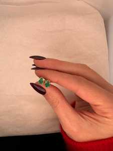 Pear Cut Bezel <b>Stud</b> Earrings 18K Gold Gold Plated IGI Certified Party Minimalist Pear Shape Women's - Product Image 2