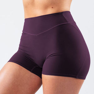 Women Girls Stretchy Compression Stretchy Solid Color Outdoor Athletic Nylon Soft Running Fitness <b>Booty</b> Shorts - Product Image 5