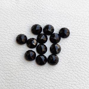 Vente en gros de cabochon en onyx noir de 8mm de qualité AAA taille rose calibrée pierre précieuse de luxe naturelle dernière collection exclusive en vrac - Product Image 1