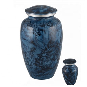 American Style Metal Cremation Urn for Human Ashes Durable Handmade Carving 27cm Adult <b>Memorial</b> Urn - Product Image 1