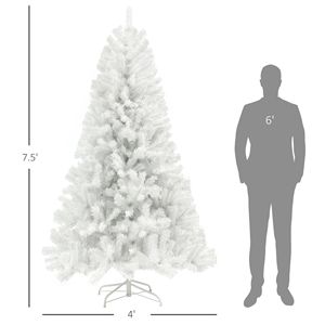 Albero di Natale Bianco Non Illuminato da 2,3 m con 1346 Punte di Rami, Base in Acciaio ad Apertura Automatica per Decorazioni Domestiche - Product Image 3