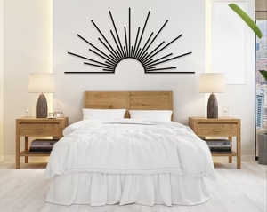 Panel Decorativo de Pared de Metal con Diseño de Rayos de Sol, Estilo Rústico, Geométrico y Moderno para Decoración de Sala de Estar, Dormitorio u Oficina - Product Image 2
