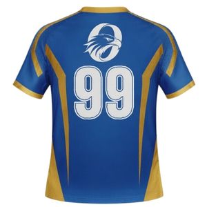 Maillot de handball sublimé bleu et or pour homme, manches courtes, en polyester, pour l'entraînement et les matchs, tenue de performance pour équipe - Product Image 2
