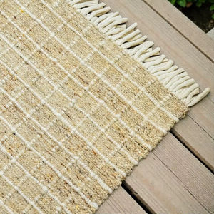 พรมขนสัตว์ทำมือสไตล์โมเดิร์น ลายเรขาคณิต ทอแบบแบน  เป็นมิตรกับสิ่งแวดล้อม เหมาะสำหรับห้องนั่งเล่น ห้องนอน และใช้ในบ้านสำหรับการสวดมนต์ - Product Image 2