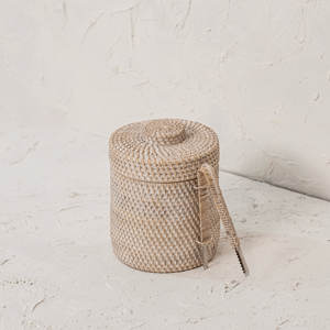 Style nordique seau à glace en rotin naturel moule élégant vintage décoration refroidisseur de vin baignoire avec couvercle - Product Image 3