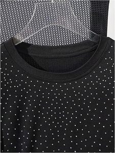 T-shirts pour hommes avec strass, col rond, manches courtes, décontractés, pour l'été - Product Image 3