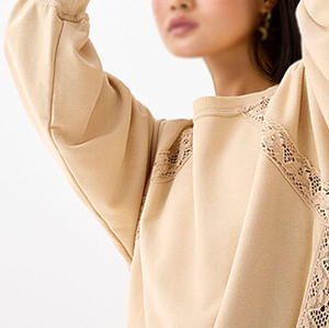 Women's Casual Loose Fit Crew Neck Sweatshirt with Decorative Embroidery Detail, <b>Long</b> <b>Sleeve</b> Pullover <b>Top</b> for Wholesale Apparel - Product Image 2