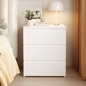 Set of 2 White Wooden 3-Drawer Dressers <b>Small</b> Closet Nightstand for Bedroom Chest Drawers Side <b>Table</b> <b>Storage</b> - Product Image 5