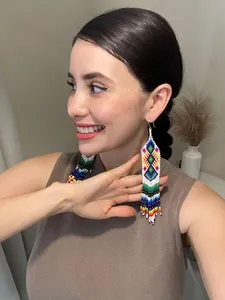 ต่างหูลูกปัดแบบขายส่ง ต่างหูพู่ประดับลูกปัด Miyuki: เครื่องประดับโบโฮเม็กซิกันทำมือสำหรับผู้หญิงสำหรับงานปาร์ตี้ วันเกิด งานแต่งงาน - Product Image 2