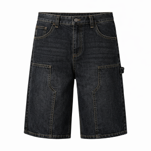 Shorts en jean cargo Y2K pour hommes, style streetwear, production OEM personnalisée, vintage, multi-poches, coupe ample, marque privée - Product Image 1