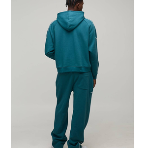 Conjunto Deportivo de 2 Piezas para Hombre, Cuello Redondo, Color Puro, Líneas en Contraste, Algodón, para Correr, Fútbol, Uniforme - Product Image 3