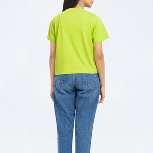 T-shirt imprimé graphique pour femme, col rond, coupe ample et confortable, 100 % coton, manches courtes, idéal pour l'été - Product Image 6