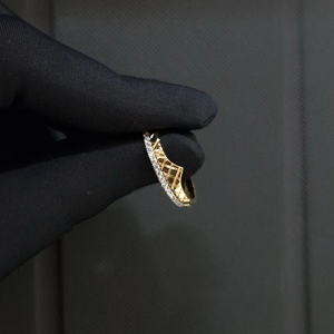 Juego de anillos apilables de oro amarillo de 14 quilates con diamantes redondos de 0,44 quilates, joyería fina para aniversario de boda para mujer - Product Image 4