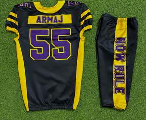 Uniformes de Fútbol Americano Juvenil, Conjunto Completo, Logotipo Personalizado, Impresión Digital, Impresión por Transferencia de Calor, Manga Corta, Secado Rápido - Product Image 4