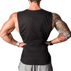Camiseta Deportiva sin Mangas para Hombre, Color Negro, con Estampado Hustle, Cuello Redondo, Transpirable, para Entrenamiento, Ropa Deportiva Informal - Product Image 6