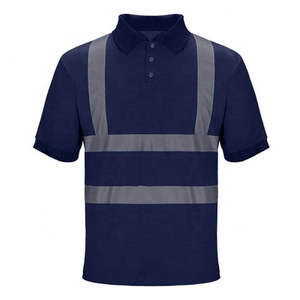 Camiseta polo de trabajo para hombre, de manga corta, de poliéster impermeable, antiestática, fluorescente, reflectante y de alta visibilidad, personalizada. - Product Image 2