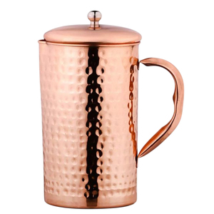 Handmade Pure Copper Water <b>Jug</b> with Brass Handle & Lid Ayurvedic Copper Pitcher for Wholesale Home Hotel & Drinkware Supplies - Product Image 3
