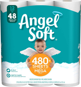 Angel Soft Toilet Paper, 484 <b>Sheets</b> per roll, 12 Count (Pack of 1) - Product Image 5