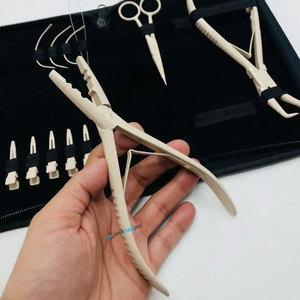 Kit de pinces professionnelles pour extensions de cheveux à micro-perles, logo personnalisé, type micro-anneaux, outils durables en acier inoxydable pour extensions de cheveux - Product Image 2