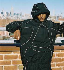 Unisex Hooded <b>Tracksuit</b> Set Solid Black Full Length Windproof Streetwear Zipper Fly Side Pockets Autumn Adult Fit windbreaker - Product Image 1