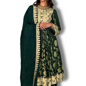 Vestido de Fiesta Modesto con Encaje Bohemio, Diseño Tribal Afgano Kuchi, Bordado, para Mujer, Cultura Pashtun Afgana Kuchi, Adultos - Product Image 1